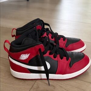 Nike Kids Black and Red High-Top Sneakers